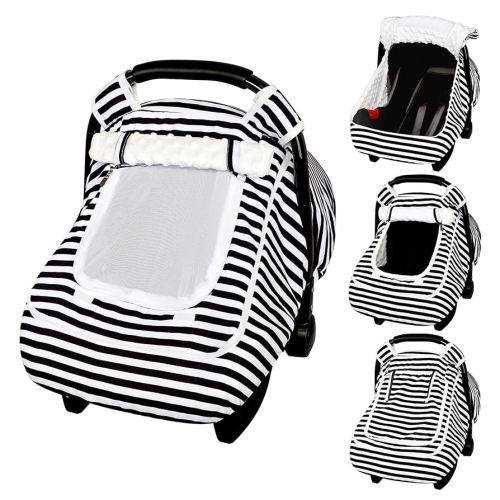 Car Seat Cover Baby,Winter Car Seat Covers for Boys Girls,Black Infant Car Seat,Lined with Minky Dots Fabri, Double-Layer Windows,Breathable Mesh, Keeps Babies Warm and Cozy