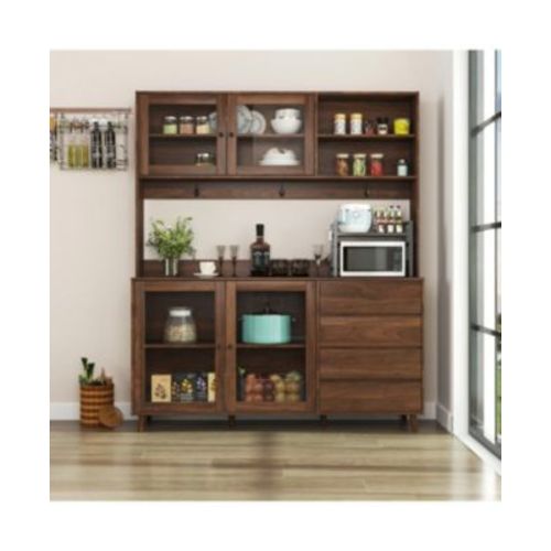 63" Kitchen Hutch Cabinet with Storage