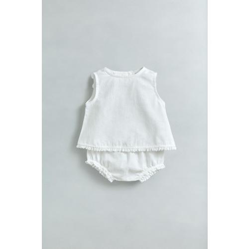 LINEN LACE SHIRT AND BLOOMERS SET - Oyster-white | ZARA United States