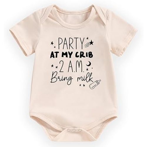 hrcfbk Newborn Baby Boys Girls Clothes Cute Funny Bodysuit Rompers Newborn Baby Announcement Coming Home Outfit