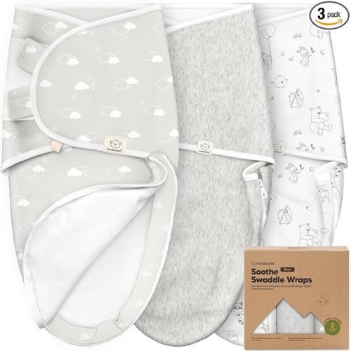 Baby Swaddle Sleep Sacks with Zipper - 3-Pack Swaddles for Newborns 0-3 Months, Infant, Baby Girls, Boys, Soft & Durable Newborn Sleep Sack, Easy Diaper Change Swaddling Blanket (Aspire, OS)