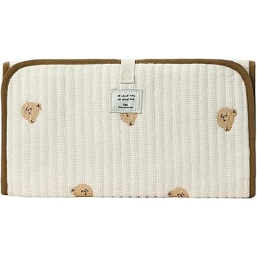 Portable Baby Changing Pad Foldable & Water Proofing Mat Built-in Mesh Pocket for Newborns and Parents During Travel (Bear)