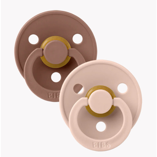 BIBS Colour 2 Pack - Woodchuck/Blush Pacifiers
