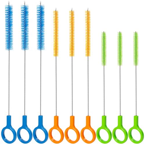 Straw Cleaner Brush Set Extra Long Reusable Bottle Cleaning Brushes | Heavy Duty 304 Stainless Steel Pipe Cleaners with Ergonomic Loop Handles for Stanley Cups, Yeti Tumblers-3 Sizes