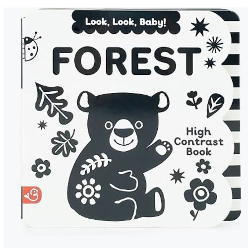 Look, Look, Baby! Forest: Black and White High Contrast Tummy Time Book for Newborns