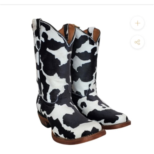 TANNER INFANT/TODDLER FAUX COWHIDE PRINT WESTERN BOOT - TMI205180