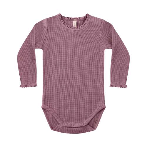 Quincy Mae - Organic Waffle Long Sleeve Bodysuit - Mulberry