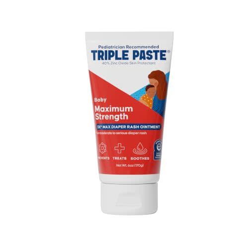 Triple Paste 3X Max Strength Diaper Rash Ointment, 40% Zinc Oxide, 6 oz | Maximum strength 40% zinc oxide diaper rash ointment helps treat, soothe and protect serious baby rash.