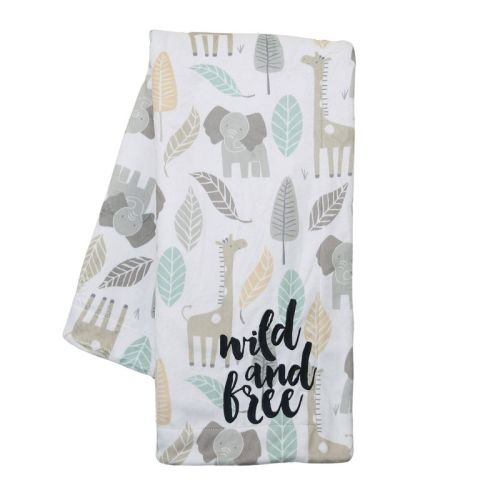 Lambs & Ivy Jungle Friends Elephant/giraffe Safari Soft Fleece Baby Blanket