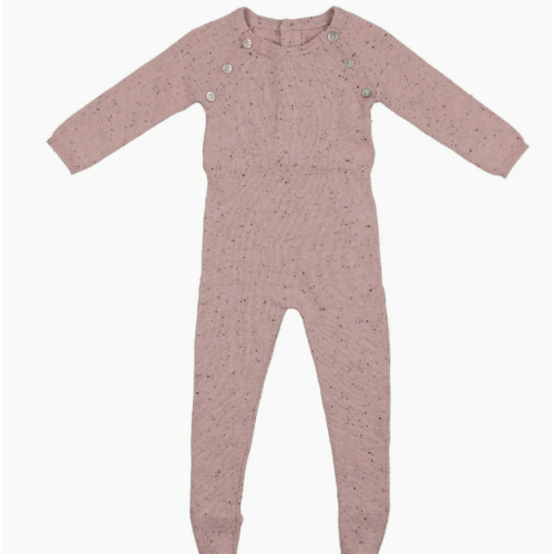 Pink Heather Flecked Long Sleeve Footie – Maisonette