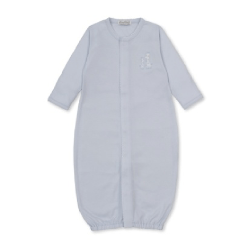 Giraffe Laughs Converter Gown- Light Blue – Liza Beals Children Boutique