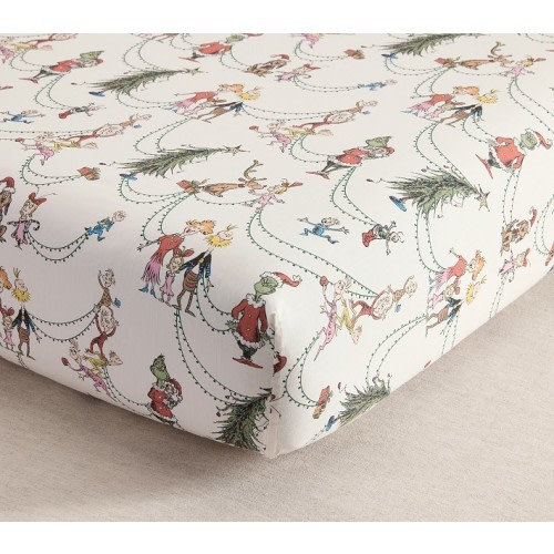 Dr. Seuss's The Grinch™ Festive Lights Organic Cotton Crib Fitted Sheet