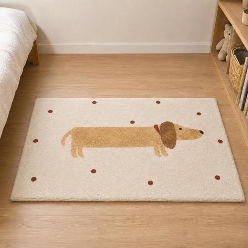 Cute Dachshund Kids Rug, Nursery Bedroom Carpet, Sausage Dog Rug, Scandinavian Decor, Cozy Children’s Room, Gift for Dog Lovers