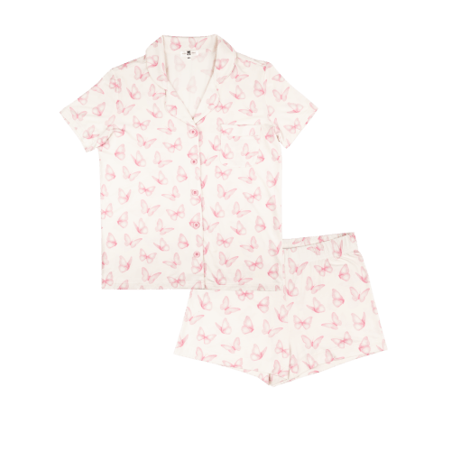 Womens PJ's Short Sleeve (Butterfly Kisses) – Snuggle & Slumber