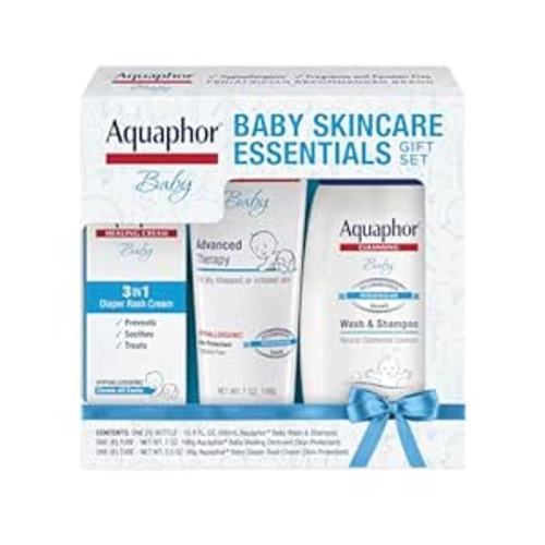 Aquaphor Baby Skin Care Essentials Gift Set, 3 Item Variety Pack