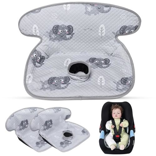 Piddle Pad, Car Seat Potty Training Protector- Waterproof Car Seat Liner with Anti-Slip Backing, Machine Washable Cover for Baby Toddler Carseat, Stroller (Gray, 2PC)