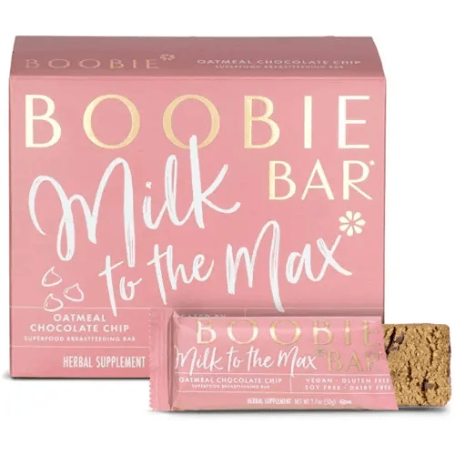 Boobie Bar Superfood Lactation Bars, Lactation Snacks for Breastfeeding to Increase Milk Supply, Fenugreek-Free, Gluten-Free, Dairy-Free, Vegan - Oatmeal Chocolate Chip (1.7 Ounce Bars, 6 Count)