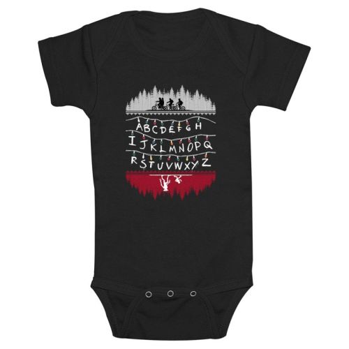 Infant's Stranger Things Alphabet Lights Sketch Bodysuit