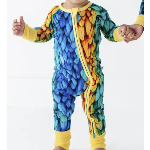 Bird Feather Baby Pajamas – Bamboo Zippy, Footed or Footless for Babies & Toddlers | Dreambly Me