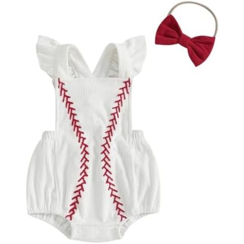 Infant Baby Boys Girls Overalls Sleeveless Baseball Embroidery Corduroy Romper Bodysuit Cute Newborn Outfit