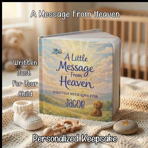 Personalized Baby Book From Heaven, Child Loss Memorial Keepsake, Sympathy Gift, Custom Name Board Book
