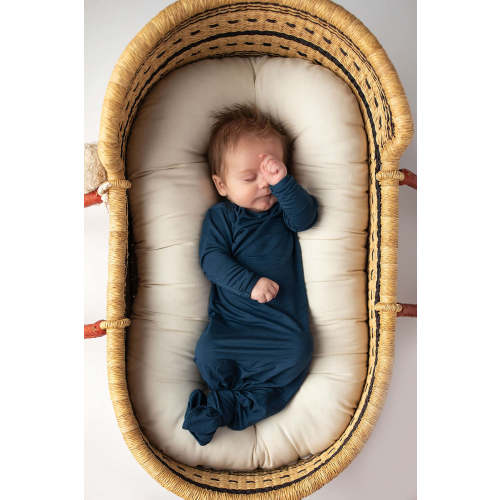 Navy Knotted Newborn Gown