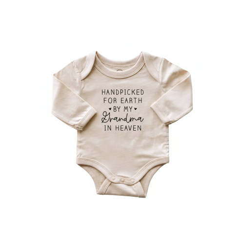 Personalized Handpicked Long Sleeve Graphic Bodysuit | Natural