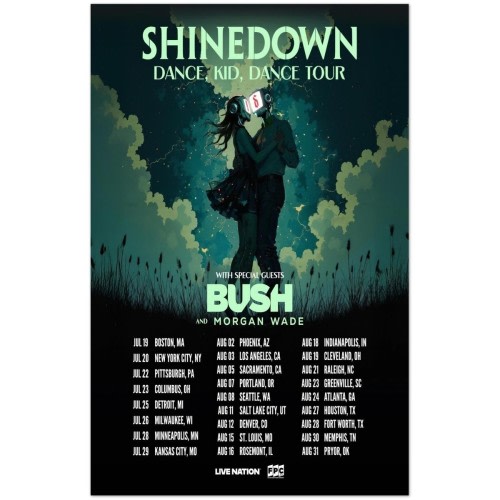 Shinedown Dance Kid Dance Tour 2025 Bush Morgan Wade Poster