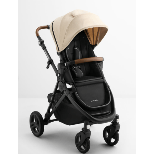 Single Stroller 3.0, Color: Oat, Frame Color: Charcoal with Penny Leather