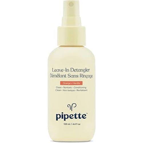 Pipette Leave-In Hair Detangler - Silicone-free Kids Detangling Spray - 100% Plant-Derived Nourishing Squalane - Orange + Vanilla Aroma, ALL Hair Types & Textures, 4.4 fl oz