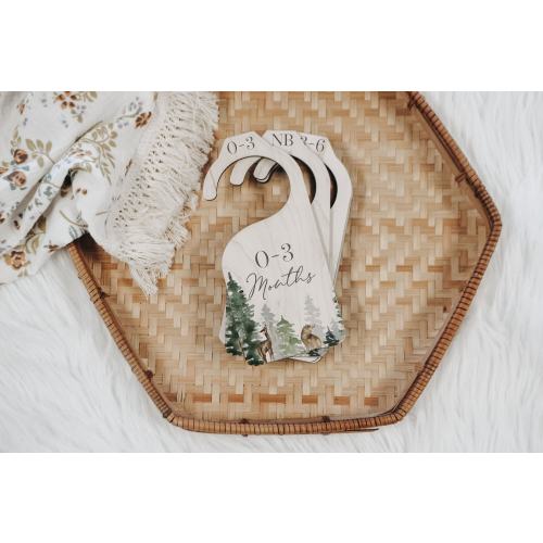 Forest Animals Baby Wood Closet Dividers Nursery Closet Clothes Organizer Wood Clothes Divider Baby Wardrobe Dividers New Mom