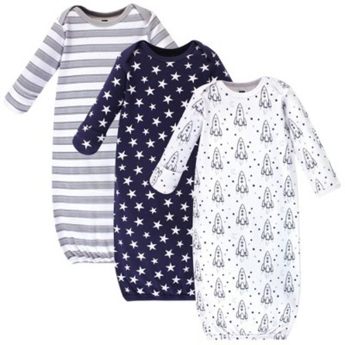 Hudson Baby Infant Boys Cotton Gowns, Rocket Ship, Preemie/Newborn