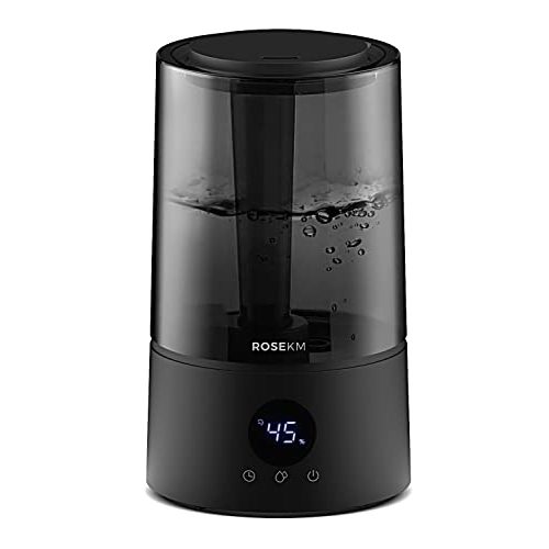 Humidifiers for Bedroom, 4.0L Humidifiers for Home Large Room, Cool Mist Humidfiers for Baby and Plant, Smart Auto Humidification, Timer, Filter Free(Black)