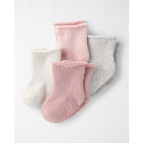 Baby Girl 4-Pack Slip Resistant Socks Made with Organic Cotton - Little Planet | Carter's