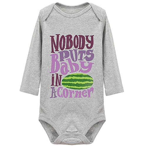 Nobody Puts Baby in A Corner Newborn Baby Romper Bodysuit Long Sleeve Onesie Grey