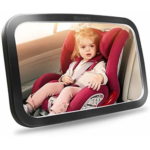 Shynerk Baby Car Mirror, Safety Car Seat Mirror for Rear Facing Infant with Wide Crystal Clear View, Shatterproof, Fully Assembled, Crash Tested and Certified