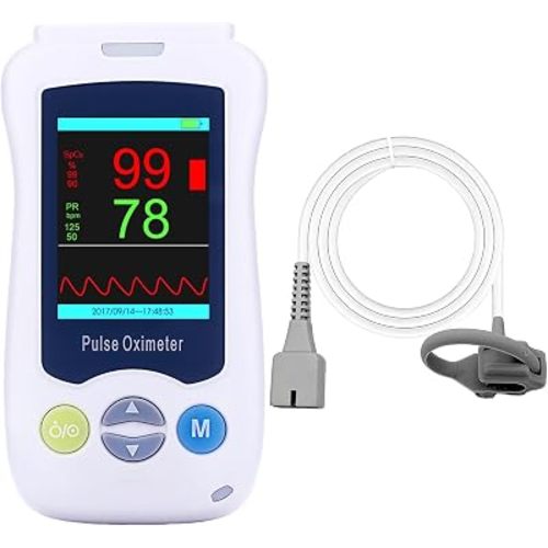 Continuous Pulse Oximeter Fingertip for Baby, Medical Grade Accuracy Oximeters Handheld Fast Spo2 Reading Kids Overnight Pulse Oximeters Pediatric Pulse Oxi with Heart Rate and Alarm, Grey