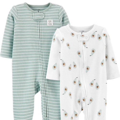 Simple Joys by Carter's Baby Boys' 2-way Zip Thermal Footed Sleep and Play, Pack of 2
