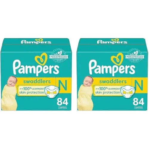 Pampers Swaddlers Newborn Diaper Size 0 84 Count (Pack of 2)