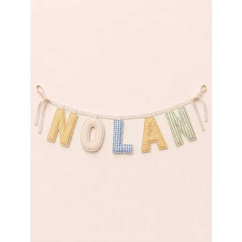 Custom Name Banner for Baby Shower, Personalized Newborn Photo Prop, Fabric Name Bunting Baby Gift