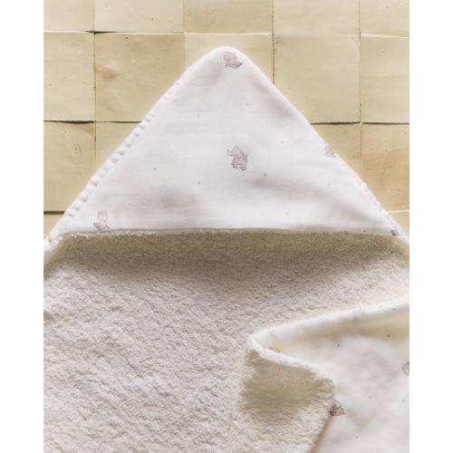 HOODED ELEPHANT BABY BATH TOWEL