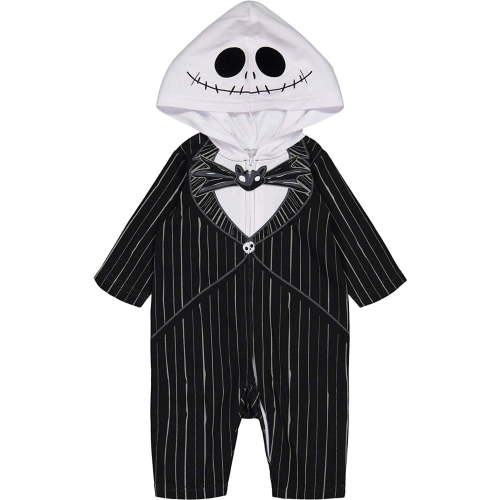 Disney Nightmare Before Christmas Jack Skellington Newborn Baby Boys Zip Up Costume Coverall Newborn to Little Kid