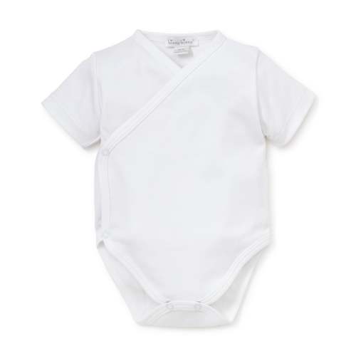 White Kissy Basics Short Sleeve Cross Bodysuit