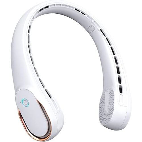 FrSara Neck Fan, Portable Personal Fan Strong Wind, 4000mAh, Air Volume,360° Cooling, No Hair Twisting, Air Volume On 2 Sides, Non-Slip, Quick Charge, Long Use Time, Birthday Gift for Women, Dad, Men