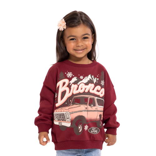 Ford Bronco Toddler Girls Graphic Crewneck Sweatshirt with Long Sleeves, Sizes 12M-5T