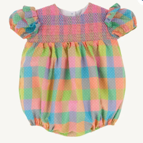 Daphne Belle Bubble - Ecton Park Plaid with Hamptons Hot Pink