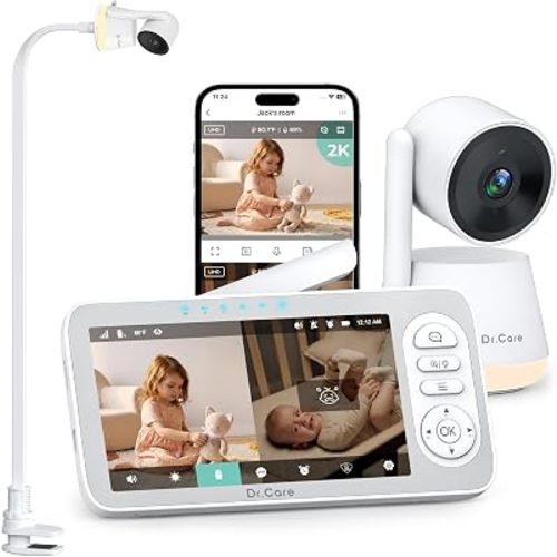 Dr.Care LumiView Plus Smart WiFi Baby Monitor with Clip Mount, 5.5" 1080P