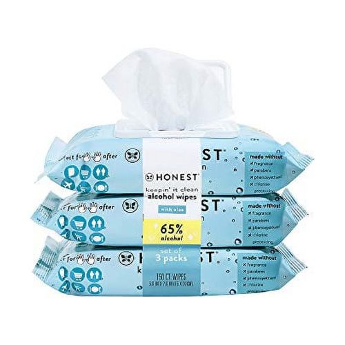 The Honest Company Sanitizing Alcohol Wipes, Unscented, 150 Count