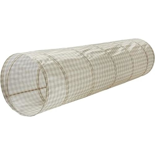 3 Sprouts Kids Play Tunnel - Pop Up Collapsible Tunnels with Recycled Fabric - Fun Crawling Tunnel for Toddler, Baby, Children to Crawl Through, Gross Motor Toy for Indoor Play - Gingham Beige