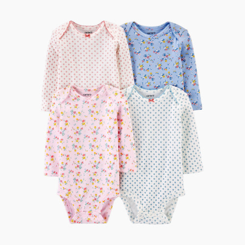 Carter's Long Sleeve Bodysuit (4 Pack) - Assorted Foral Multi, 6M
